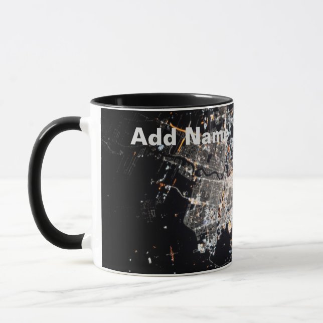 NASA ISS Space Station Photo Winnipeg at Night Mug (Left)