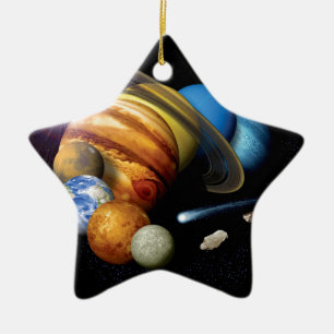 NASA JPL Solar System Planets Montage Space Photos Ceramic Tree Decoration