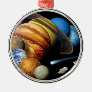 NASA JPL Solar System Planets Montage Space Photos Metal Tree Decoration