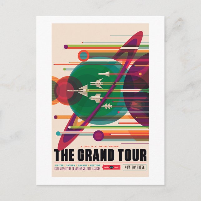NASA/JPLS's Retro Space Poster Postcard (Front)