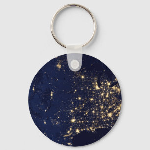 Nasa Lights from Space USA Key Ring