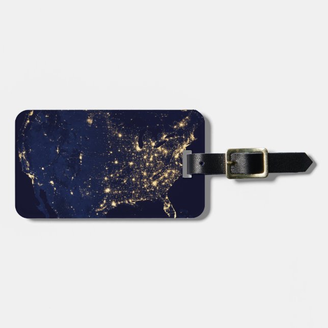Nasa Lights from Space USA Luggage Tag (Front Horizontal)