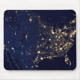 Nasa Lights from Space USA Mouse Mat