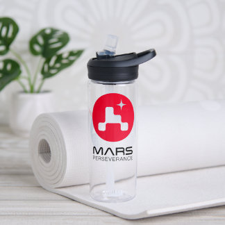 NASA Mars Perseverance Rover Logo Clear 20 oz Water Bottle