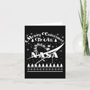Nasa Merry Christmas To All Ugly Sweater Logo With Card