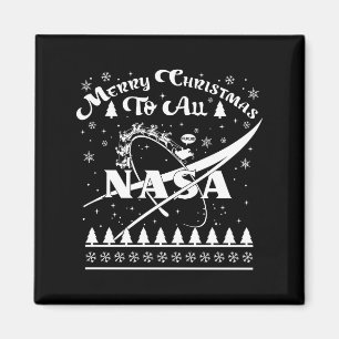 Nasa Merry Christmas To All Ugly Sweater Logo With Magnet
