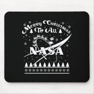 Nasa Merry Christmas To All Ugly Sweater Logo With Mouse Mat