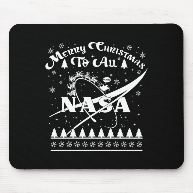 Nasa Merry Christmas To All Ugly Sweater Logo With Mouse Mat (Front)