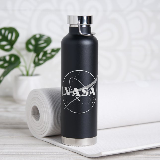 NASA One-Colour Logo Eclipse Black Insulated Water Bottle (Yoga (Rotated))