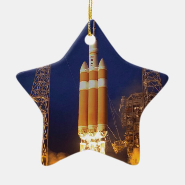 NASA Orion Spacecraft Rocket Launch Ceramic Tree Decoration (Front)