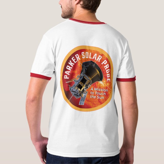 NASA Parker Solar Probe Comet Red Trim T-Shirt (Back)