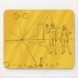 NASA Pioneer 10 Space Probe Gold Plaque Mouse Mat