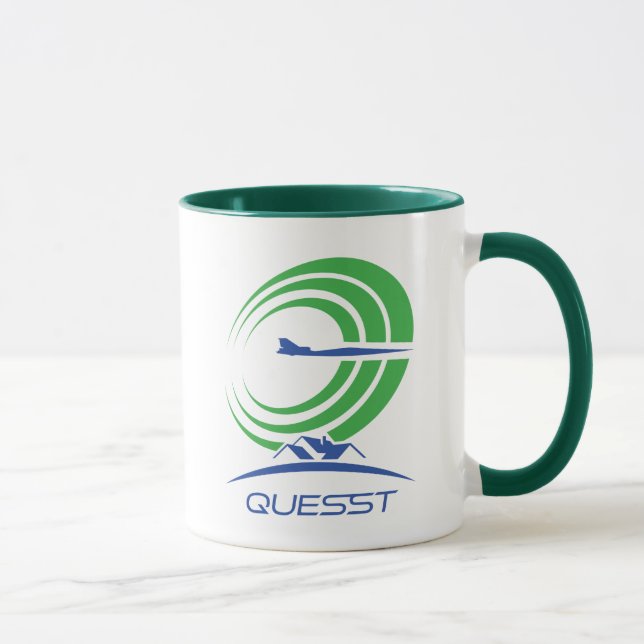 NASA Quesst Logo Supersonic Green Trim Coffee Mug (Right)