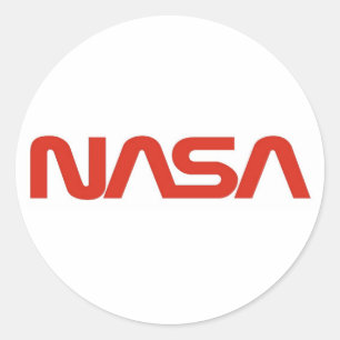 NASA Red Worm Logo Classic Round Sticker