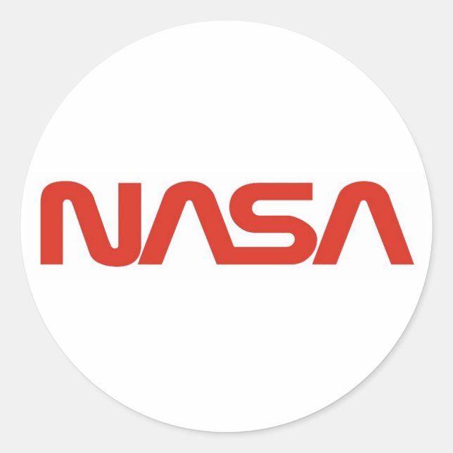 NASA Red Worm Logo Classic Round Sticker (Front)