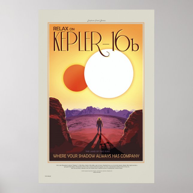 NASA Retro ExoPlanet Tour Kepler-16b Travel Poster (Front)