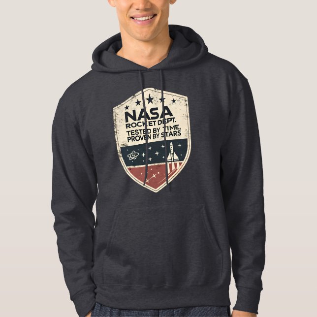 NASA Rocket Dept Tested by Time Proven by Stars Hoodie (Front)