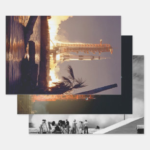 NASA Rocket Launch Photos Wrapping Paper Sheet