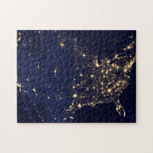 NASA Satellite Infrared Composite Of The USA- 2012 Jigsaw Puzzle