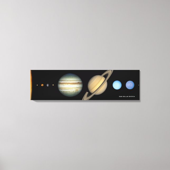 NASA Solar System Planet Sizes Chart, Enlarged Canvas Print (Front)