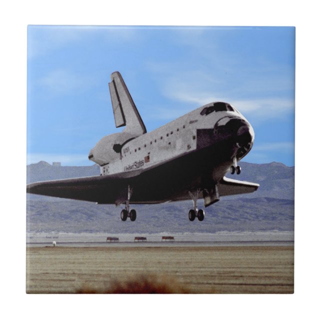 NASA Space Shuttle Atlantis Landing Edwards AFB Tile (Front)