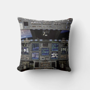 NASA Space Shuttle Cockpit Earth Orbit Window View Cushion