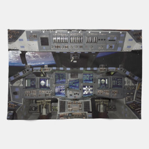 NASA Space Shuttle Cockpit Earth Orbit Window View Tea Towel