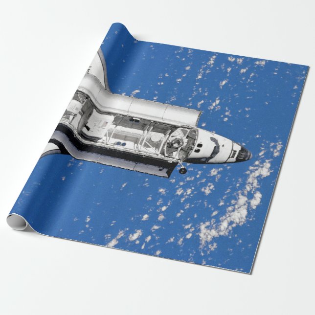 NASA Space Shuttle Discovery Earth Orbit Wrapping Paper (Unrolled)