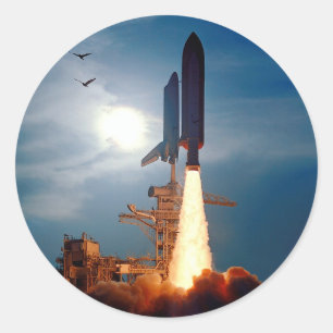 NASA Space Shuttle Discovery Launch STS-64 Classic Round Sticker