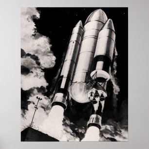 NASA Space Shuttle Launch Vehicle Artist Concept Poster