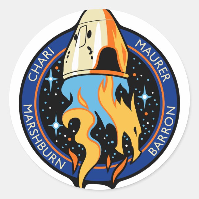 NASA SpaceX Crew 3 Logo Classic Round Sticker (Front)