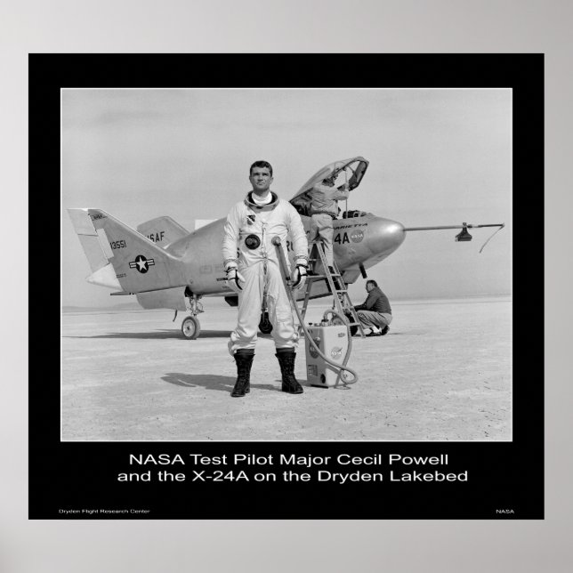 NASA Test Pilot Major Cecil Powell Poster (Front)