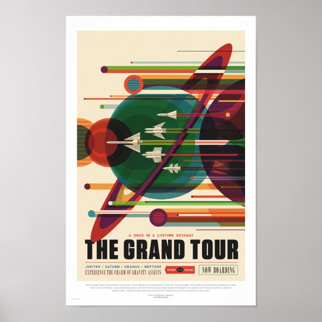 NASA - The Grand Tour - Retro Travel Poster (Front)