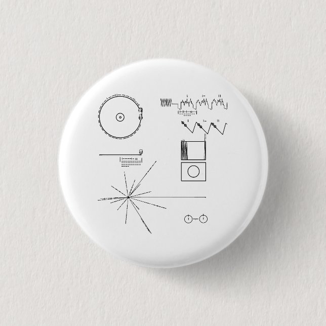 NASA Voyager Golden Record 3 Cm Round Badge (Front)