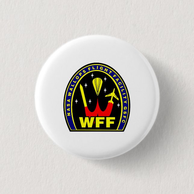 Nasa Wallops Flight Facility Insignia  3 Cm Round Badge (Front)