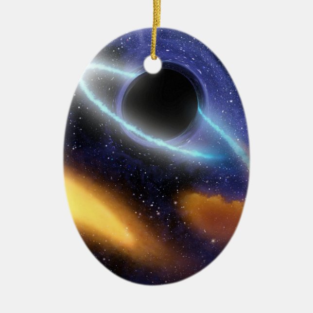 NASAs Black hole PIA01884 Ceramic Tree Decoration (Front)