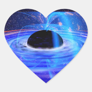 Nasa's Blue Black Hole Heart Sticker