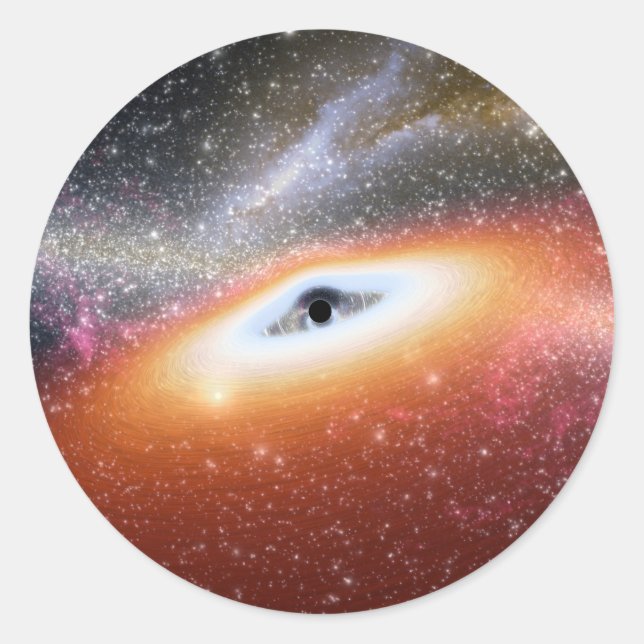 NASAs Massive Black Hole Classic Round Sticker (Front)