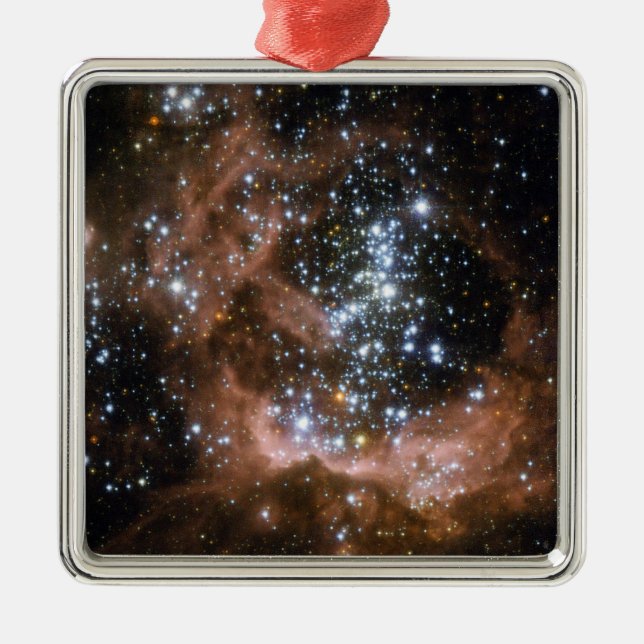 NASAs Triangulum galaxy space Hubble photo Metal Tree Decoration (Front)