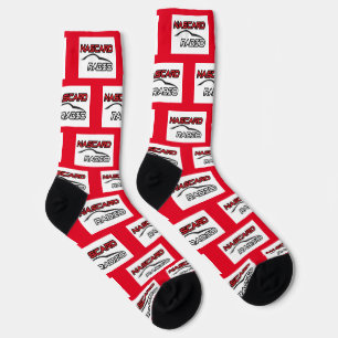 NASCARD RADIO Red Crew Socks
