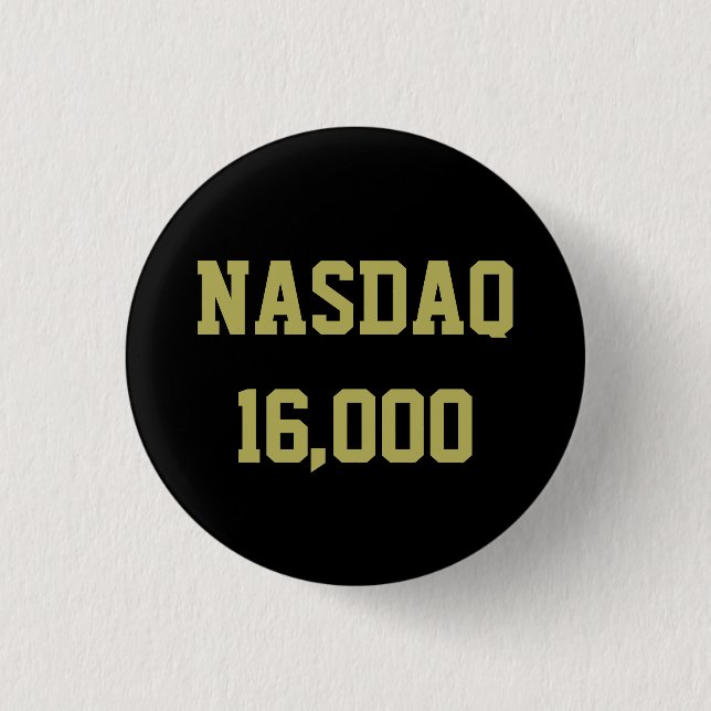 NASDAQ 16000 Stock Market Celebration 3 Cm Round Badge (Front)