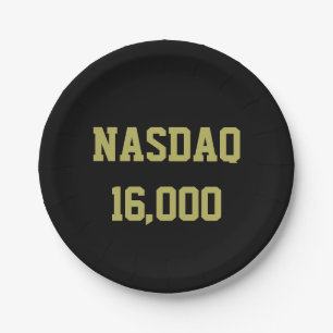 NASDAQ 16000 Stock Market Celebration Paper Plate