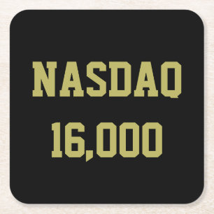 NASDAQ 16000 Stock Market Celebration Square Paper Coaster