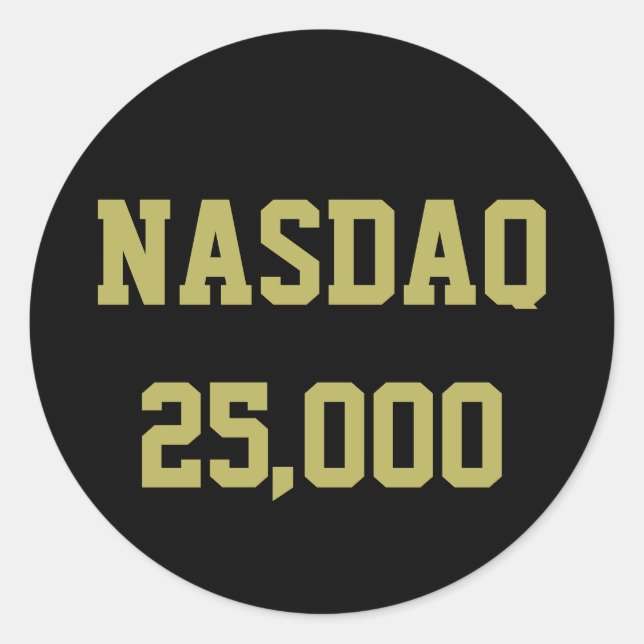 NASDAQ 25000 Stock Market Celebration Classic Round Sticker (Front)