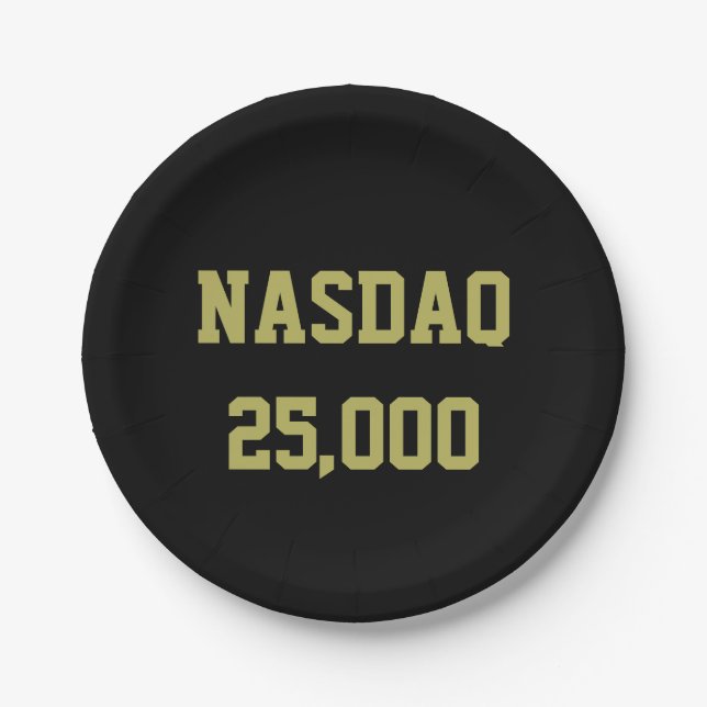 NASDAQ 25000 Stock Market Celebration Paper Plate (Front)
