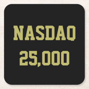 NASDAQ 25000 Stock Market Celebration Square Paper Coaster