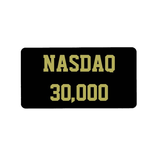 NASDAQ 30000 Stock Market Celebration Label (Front)