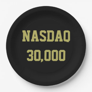 NASDAQ 30000 Stock Market Celebration Paper Plate