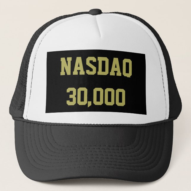 NASDAQ 30000 Stock Market Celebration Trucker Hat (Front)