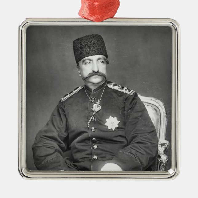 Naser al-Din Shah Qajar of Persia Metal Tree Decoration (Front)